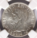 1939-R Albania 5 Lek Silver Coin - NGC AU 58 - KM# 33