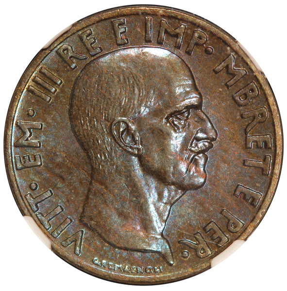 1940-R Albania 0.05 Lek Aluminum-Bronze Coin - NGC MS 64 - KM# 27