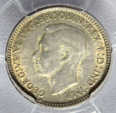 1943-D Australia 3 Pence Silver Coin - PCGS MS 64 - KM# 37