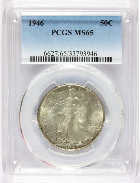 1946-P U.S. Walking Liberty Half Dollar Silver Coin - PCGS MS 65