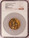 1949 Switzerland Graubunden Chur Swiss Shooting Bronze Medal R-858b - NGC MS 63