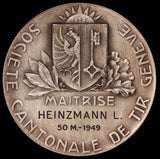 1949 Switzerland Geneva Swiss Shooting 50mm Silver Medal R-776a - NGC MS 65