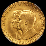 1956 Liechtenstein 50 Franken Gold Coin - NGC MS 64+ Y# 16