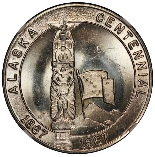 1967 Alaska Centennial B.P.O. Elks Ketchikan 32mm Medal - NGC MS 65 PL