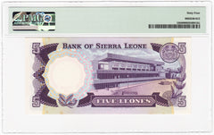 1980 Sierra Leone 5 Leones Commemorative Bank Note Pick# 12 - PMG Choice UNC 64