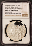 1986 Mo Mexico Metropolitan Cathedral Silver Proof Medal - NGC PF 68 UCAM