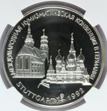 1992 Russia Silver Proof Medal Stuttgart German Numismatic Convention - NGC PF 69 UCAM