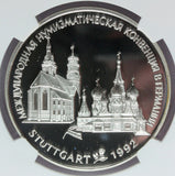 1992 Russia Silver Proof Medal Stuttgart German Numismatic Convention - NGC PF 69 UCAM