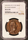 Undated Dr. David Hosack U.S. Mint 34mm Bronze Medal J-PE-15 - NGC MS 62 BN
