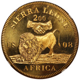 2007 Sierra Leone $2 1808 Ina Retro Issue Goldine Coin - NGC MS 68 - X# M6