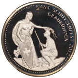 2012 Switzerland Trio Graubunden 50 Francs Shooting Medal Silver Coin - NGC PF 69 UCAM