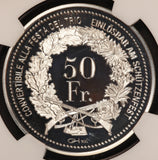 2012 Switzerland Trio Graubunden 50 Francs Shooting Medal Silver Coin - NGC PF 69 UCAM