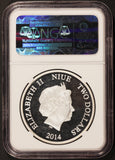 2014 Niue $2 Disney Donald Duck 1 oz .999 Silver Proof Coin - NGC PF 70 UCAM